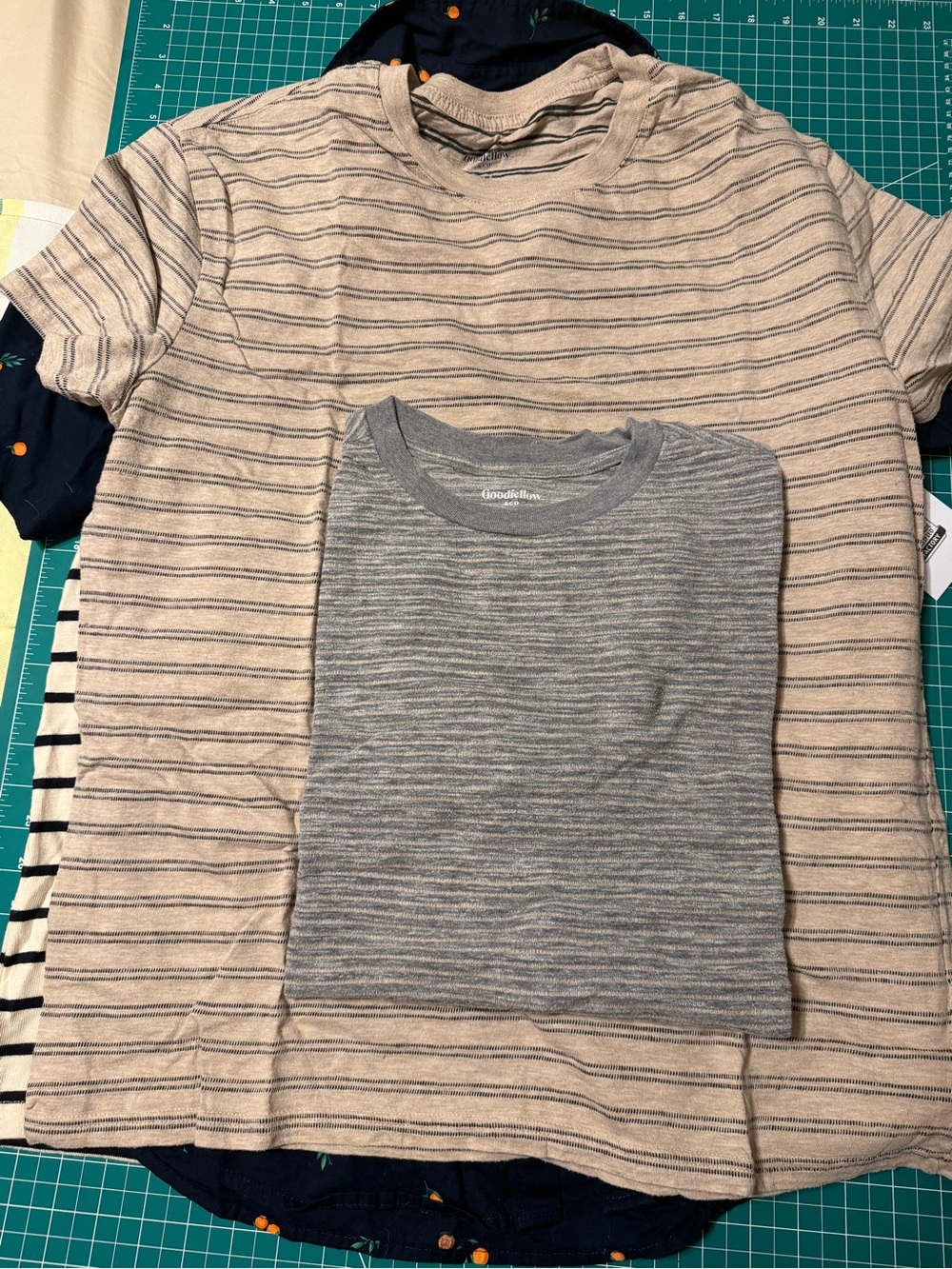 Goodfellow & Co Striped Neutral & Gray Tee Set